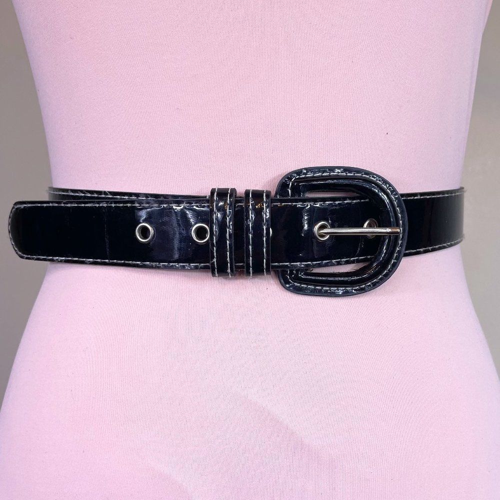 Black Patent Leather Belt 1" Wide x 31" Long